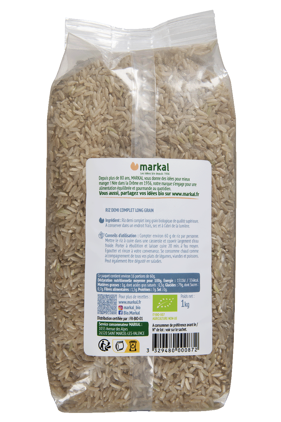 Riz long grain demi complet