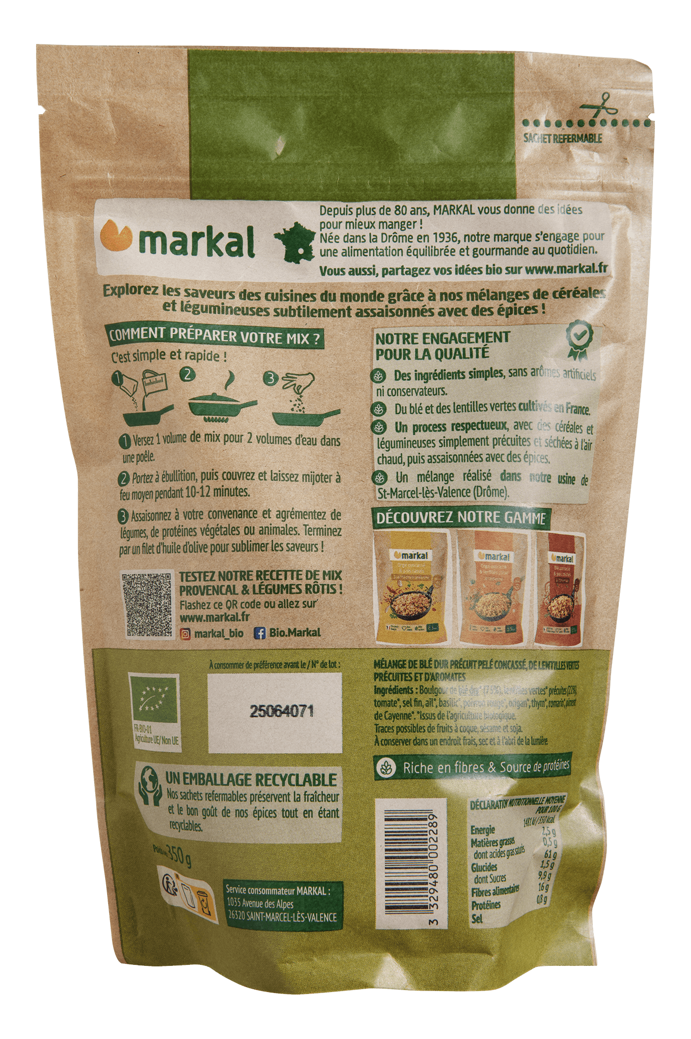 Provencal mix - Provencal style crushed wheat and green lentils