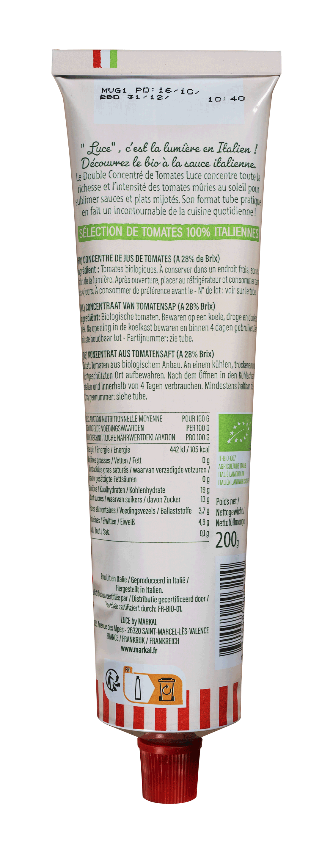 Double concentré de tomate (28%) - Format tube