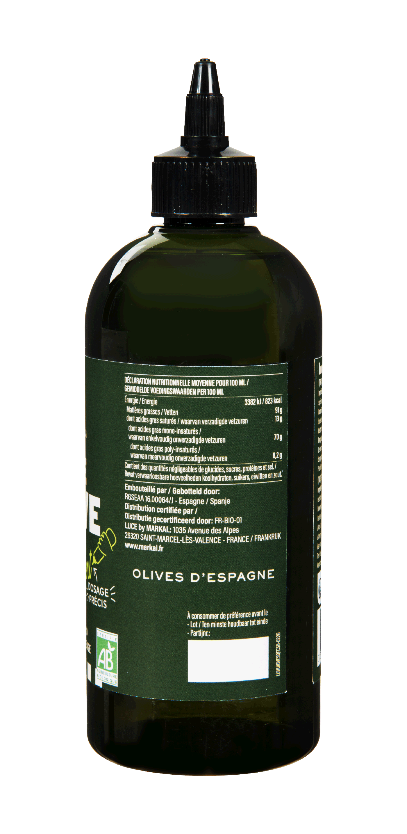 Squeeze huile d'olive vierge extra assaisonnement bio - Luce