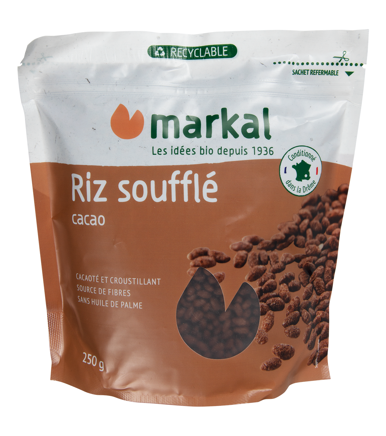 Riz soufflé au cacao