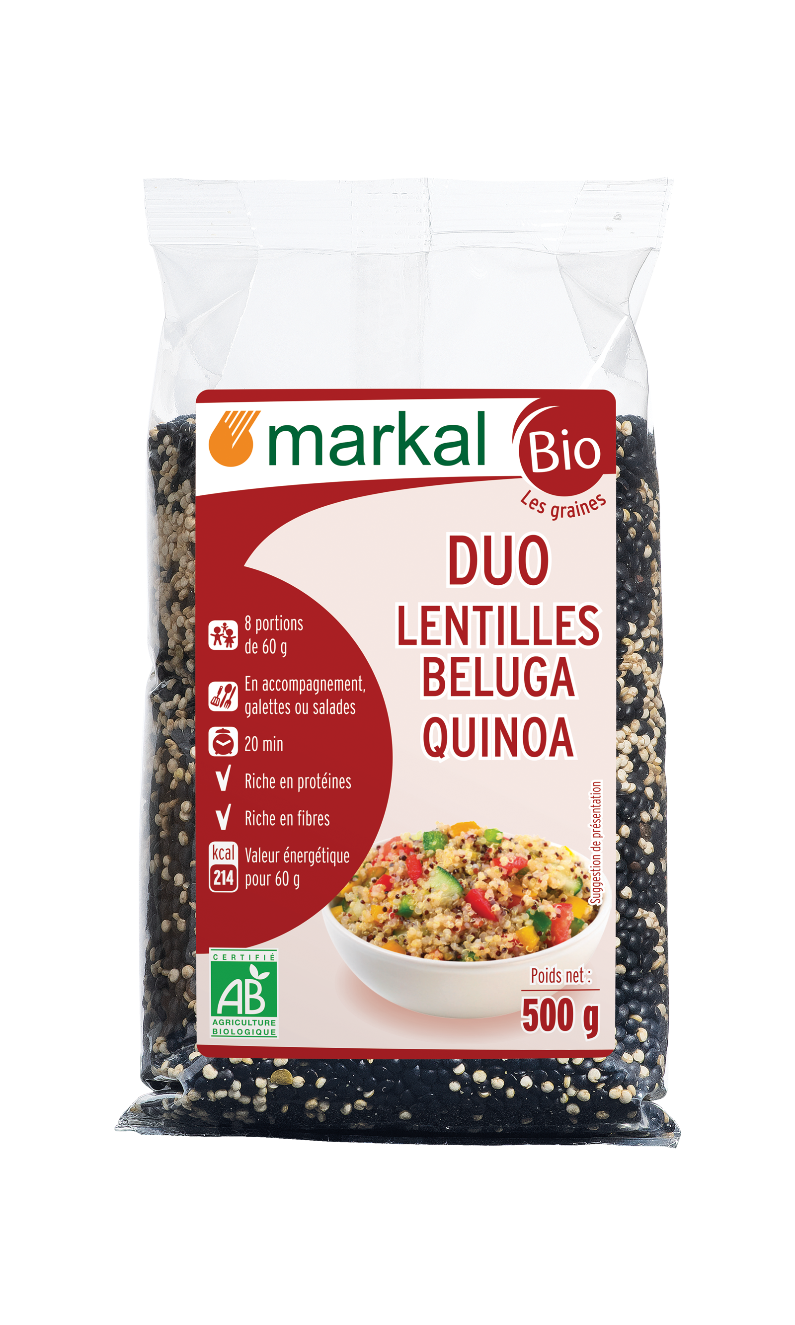 Duo lentilles beluga -quinoa