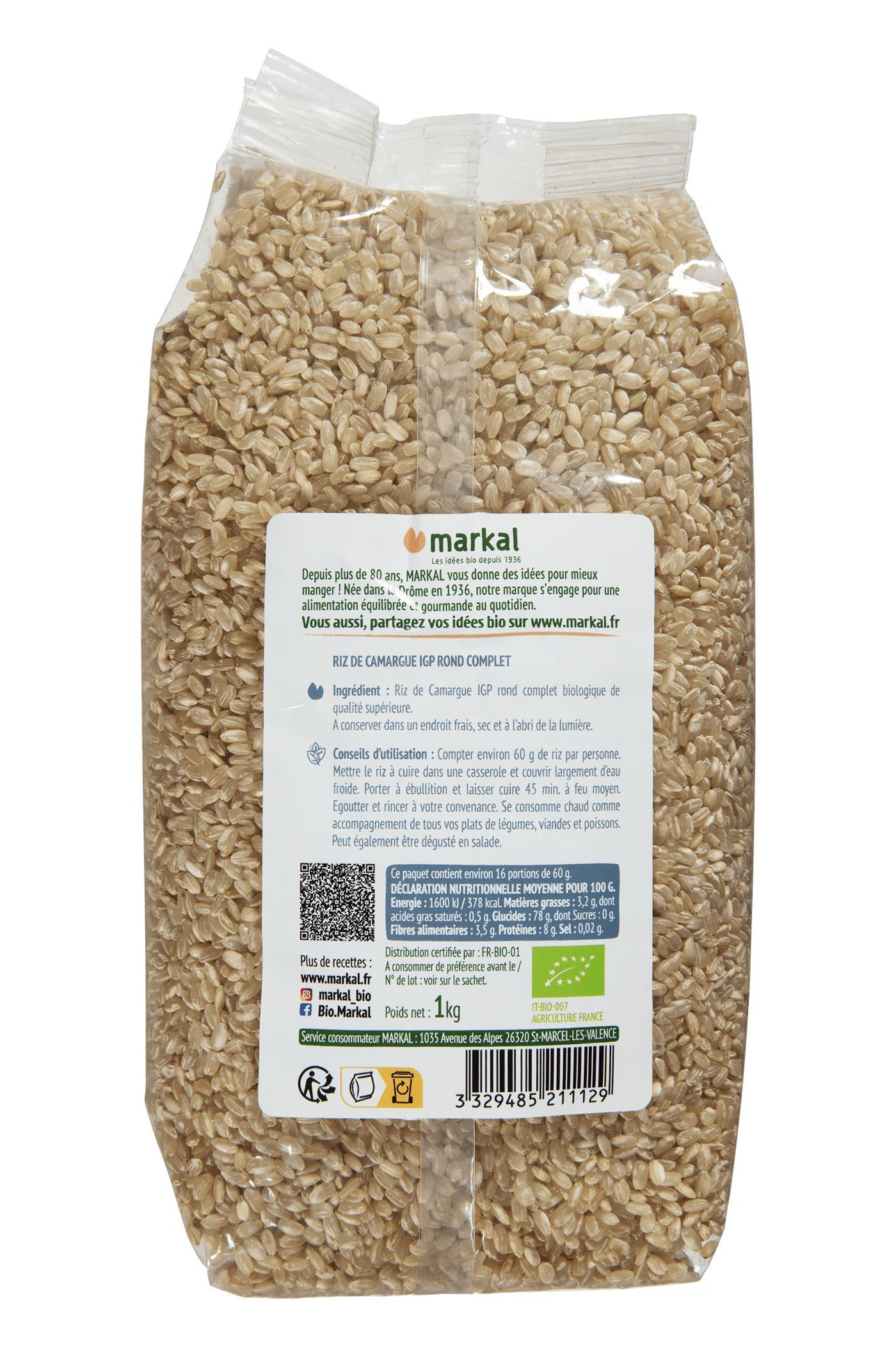 Riz de Camargue IGP rond complet