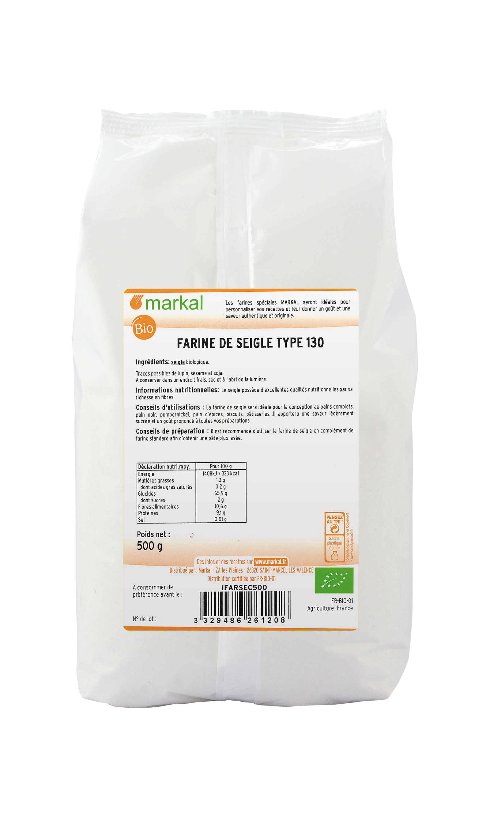 Farine Seigle 500G Bio 