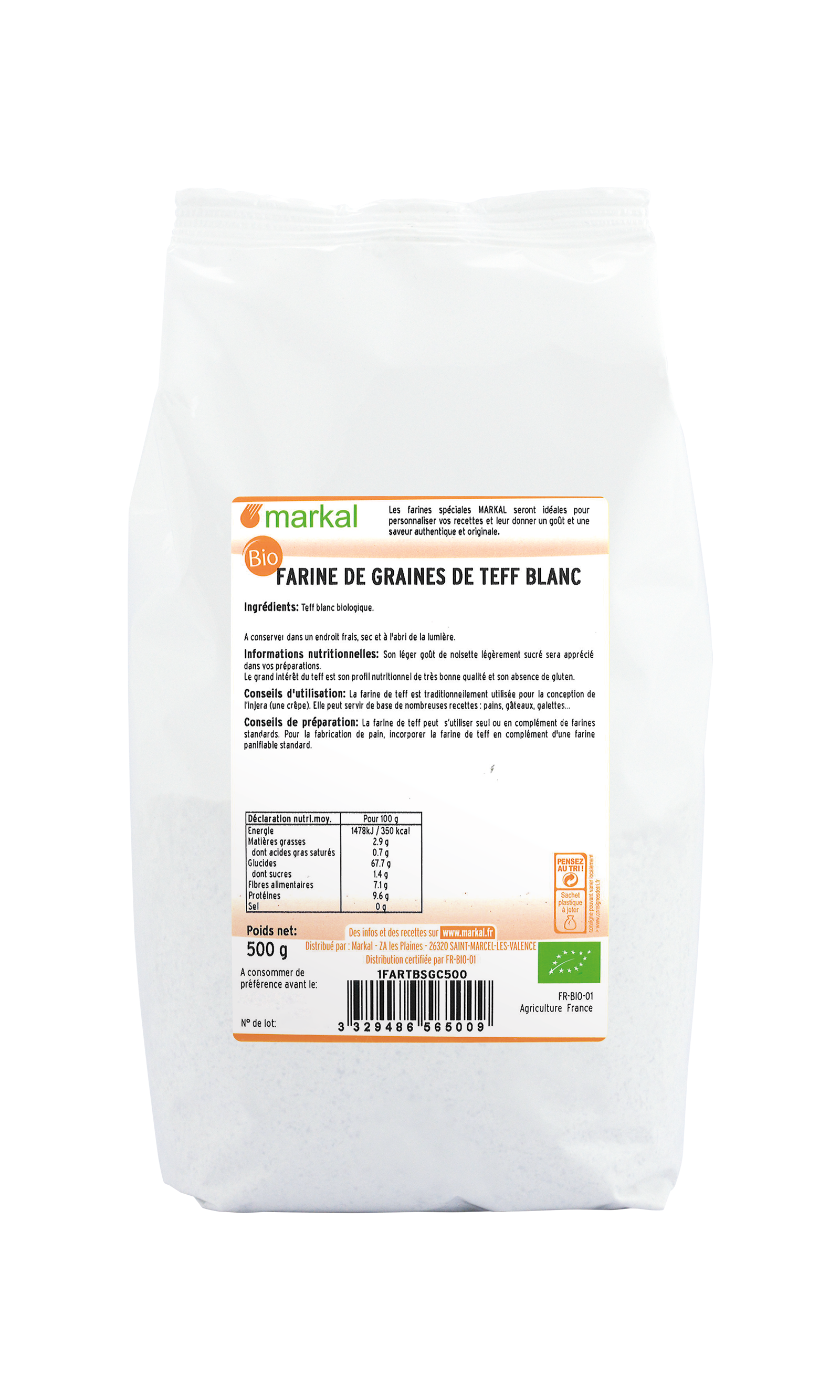 Farine blanche de teff - sans gluten