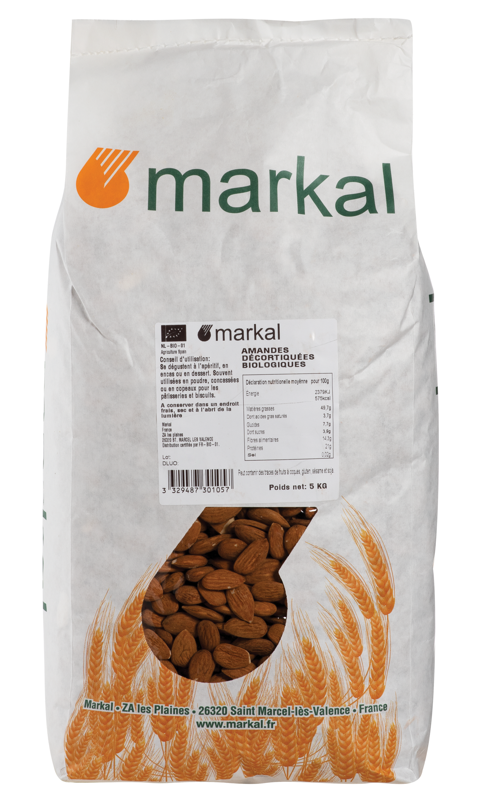 Amandes décortiquées bio - Markal