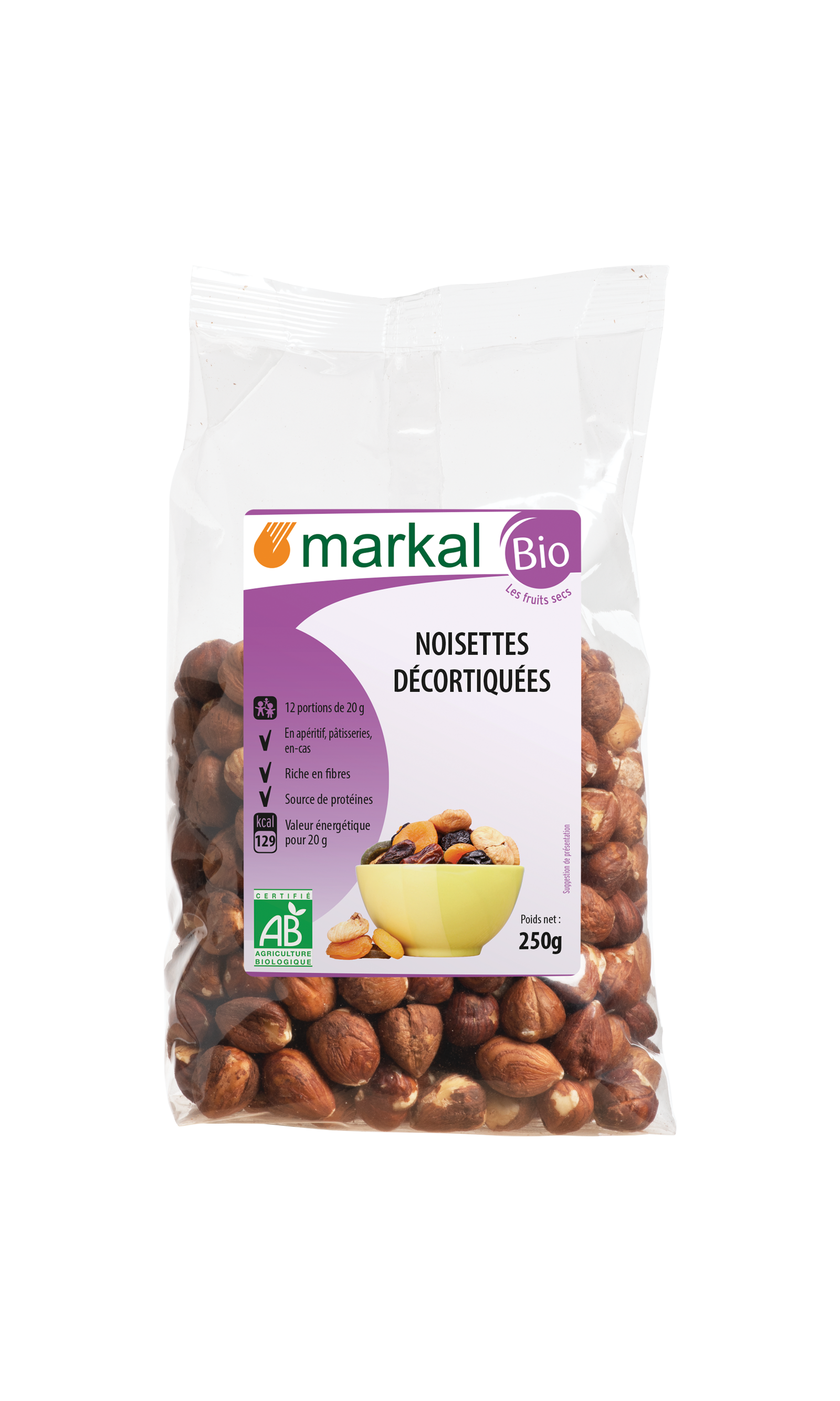 Noisettes décortiquées bio équitable 250g - Nutri Naturel