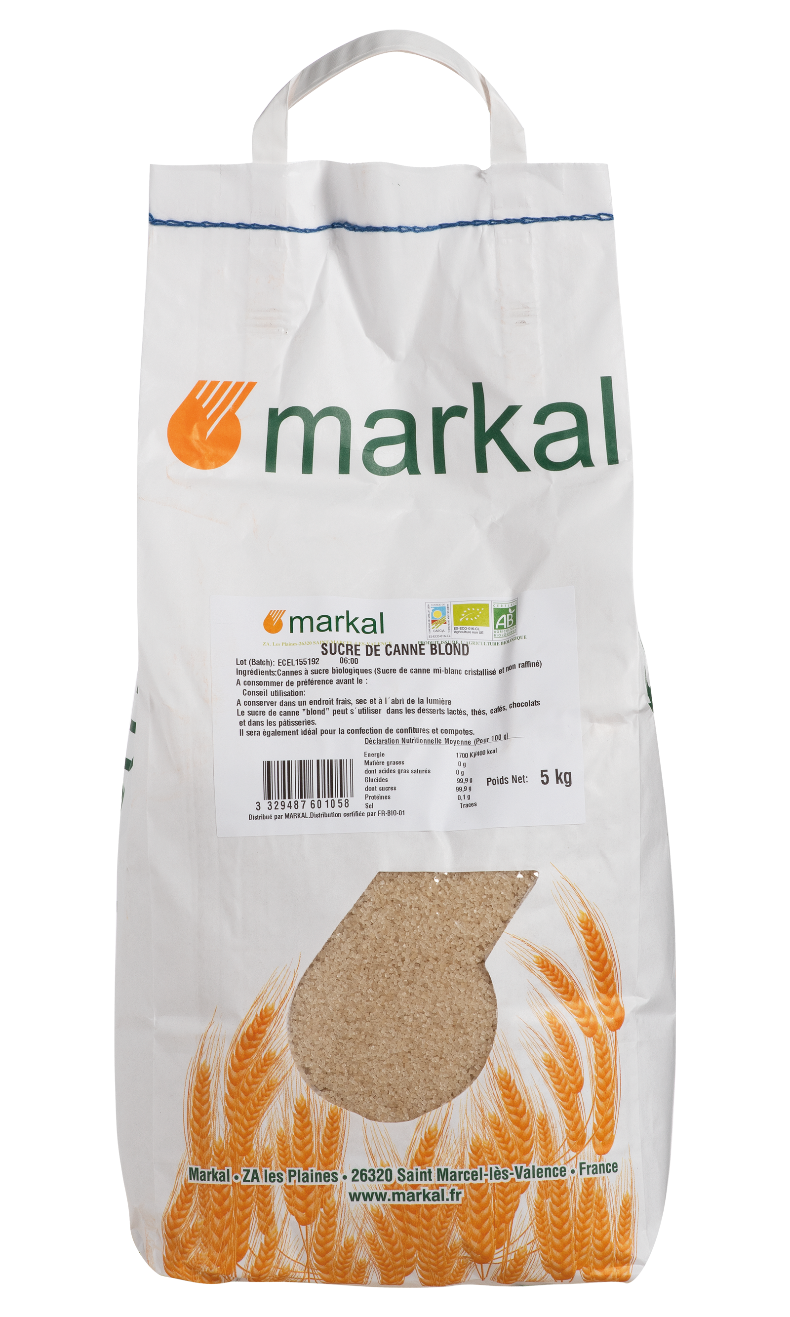 Sucre de canne complet bio - Markal