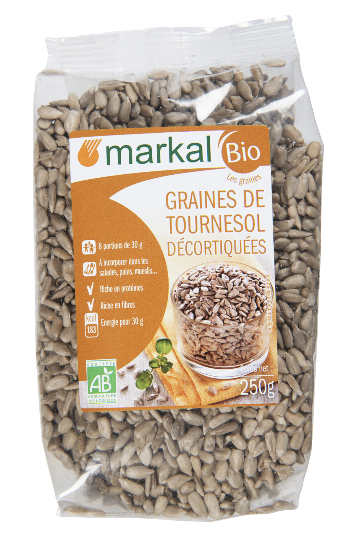 Graines de tournesol décortiquées bio - Markal