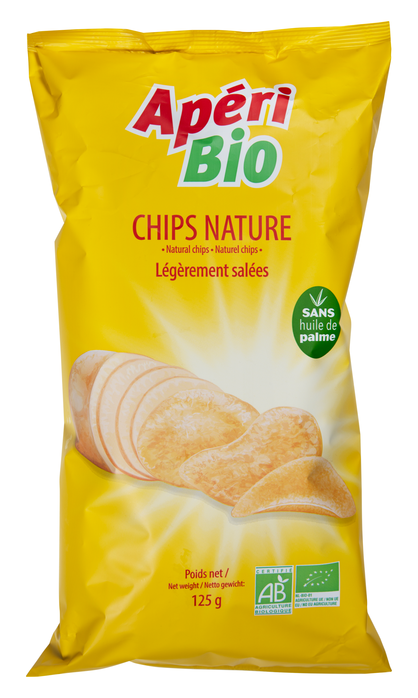 Chips natures légèrement salées