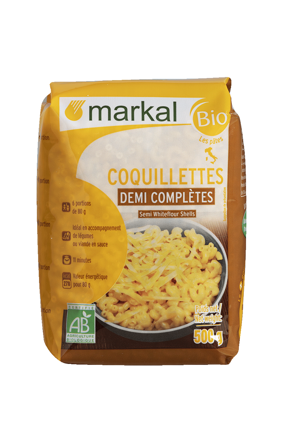 Coquillettes 1/2 complètes bio - Markal