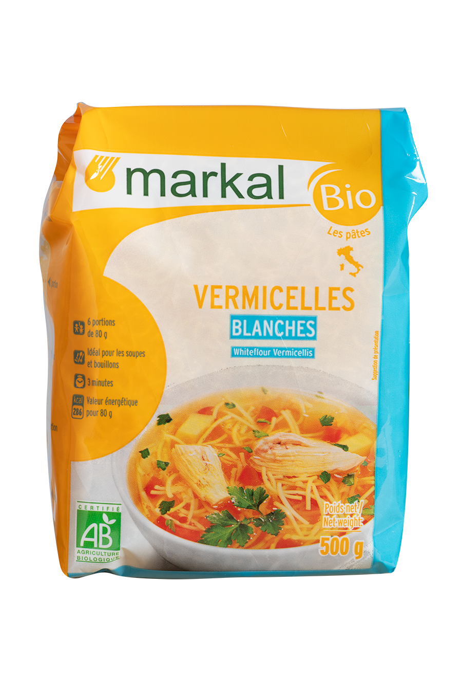 Pâtes alimentaires demi-complètes, 5kg, Markal