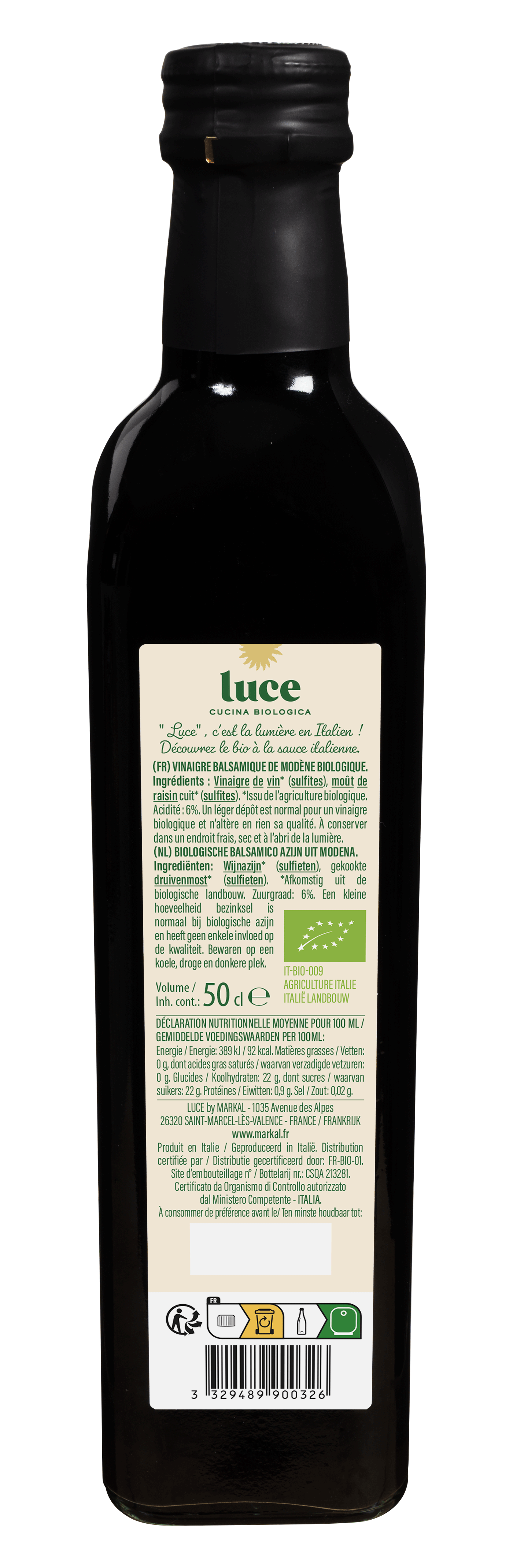 Vinaigre balsamique de Modène - Vieilli en fûts de Chêne