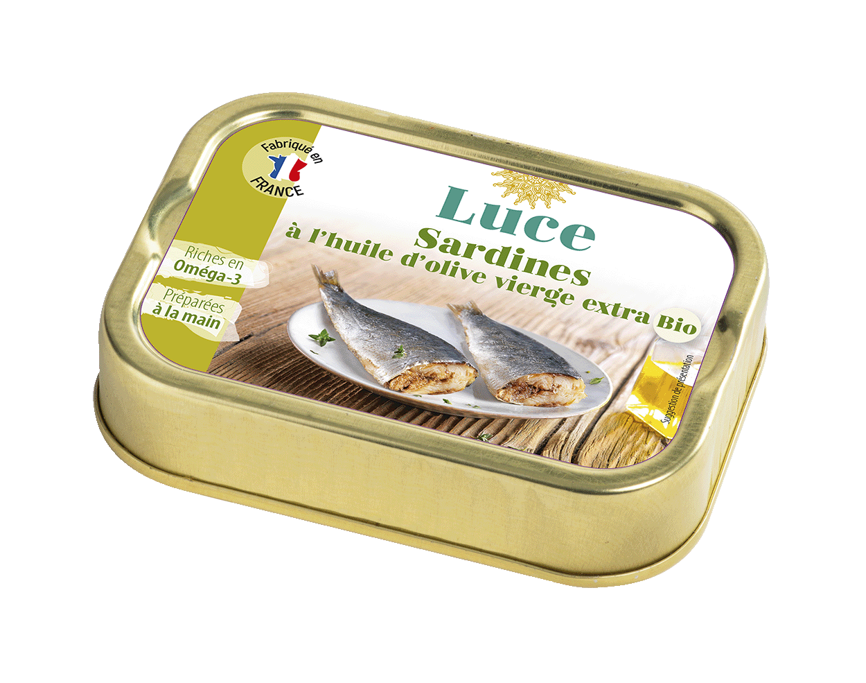 Sardines à l’huile d’olive Extra Vierge Bio Luce