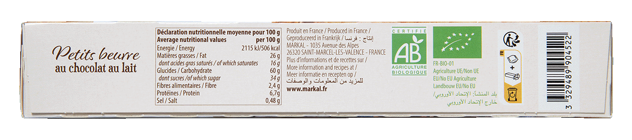 Petits beurres au chocolat au lait