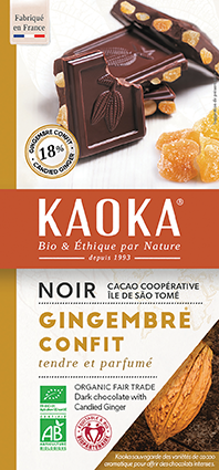 Chocolat noir 66% Sao Tomé - gingembre
