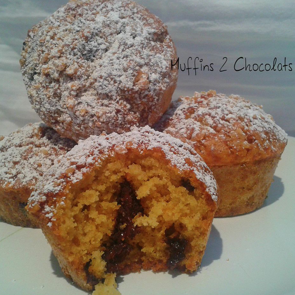 Muffins aux 2 chocolats et farine de riz