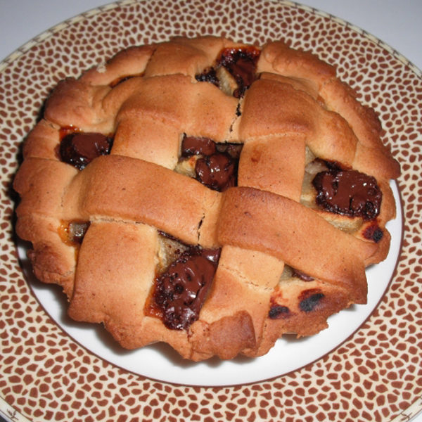 Tartelette pomme sur lit de compote de poire