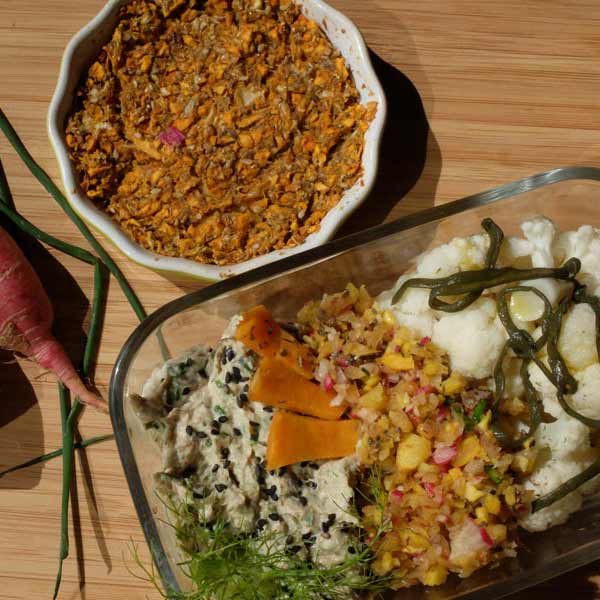 Bouquets de chou-fleur et haricots de mer