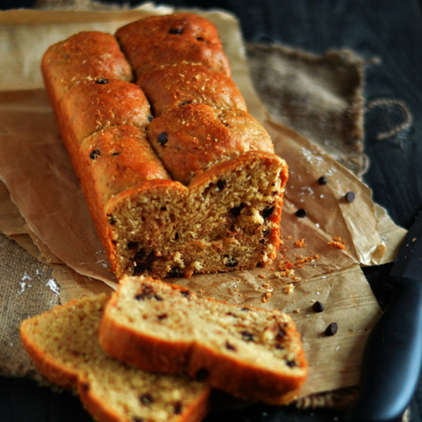 Brioche végétale chocolat et noix de coco