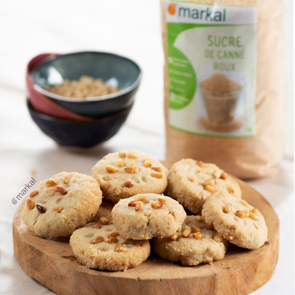 Sablés aux pignons sans beurre ni margarine