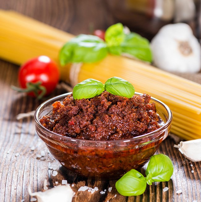 Pesto de tomates séchées sur spaghettini