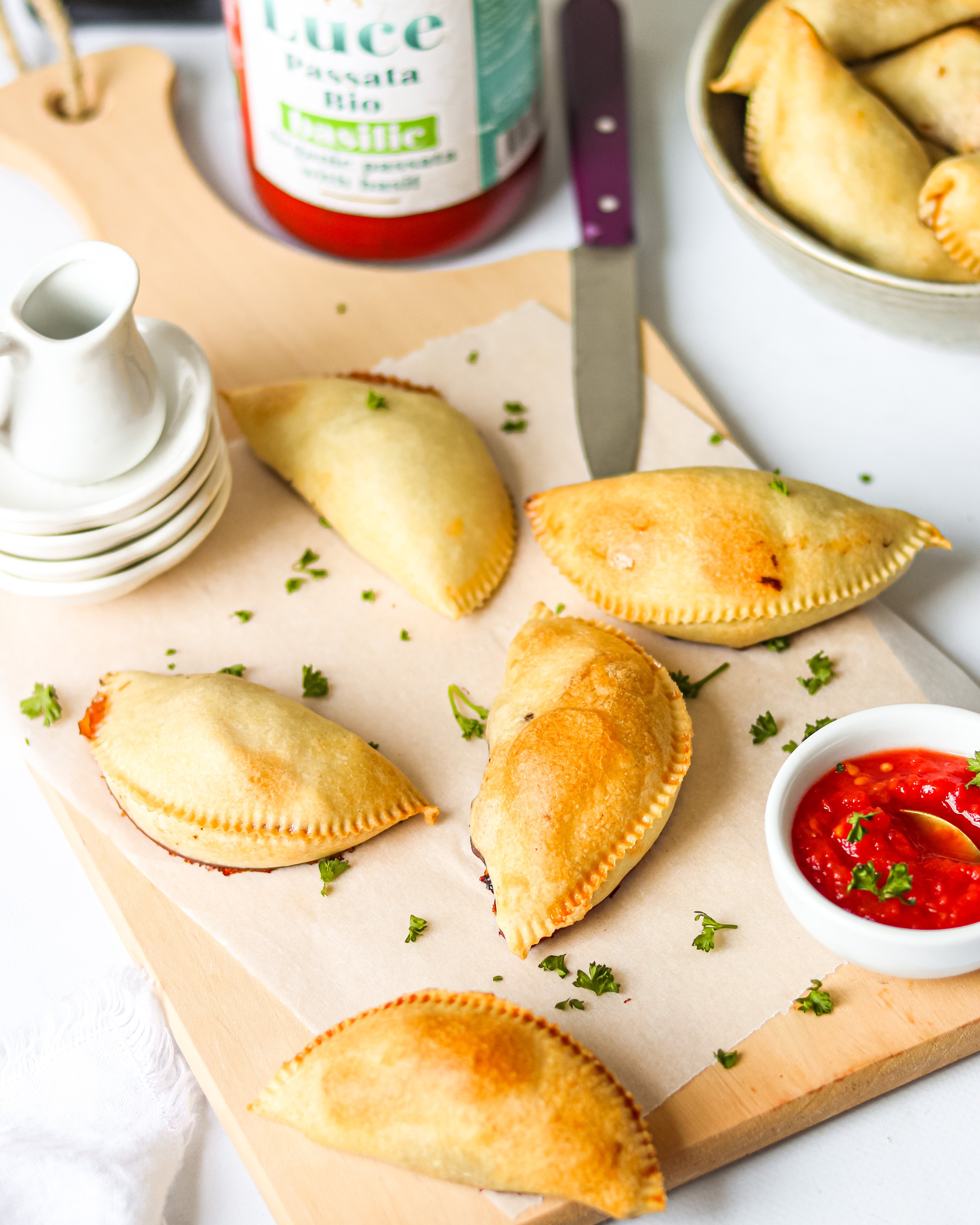 Empanadas à la tomate et burratina