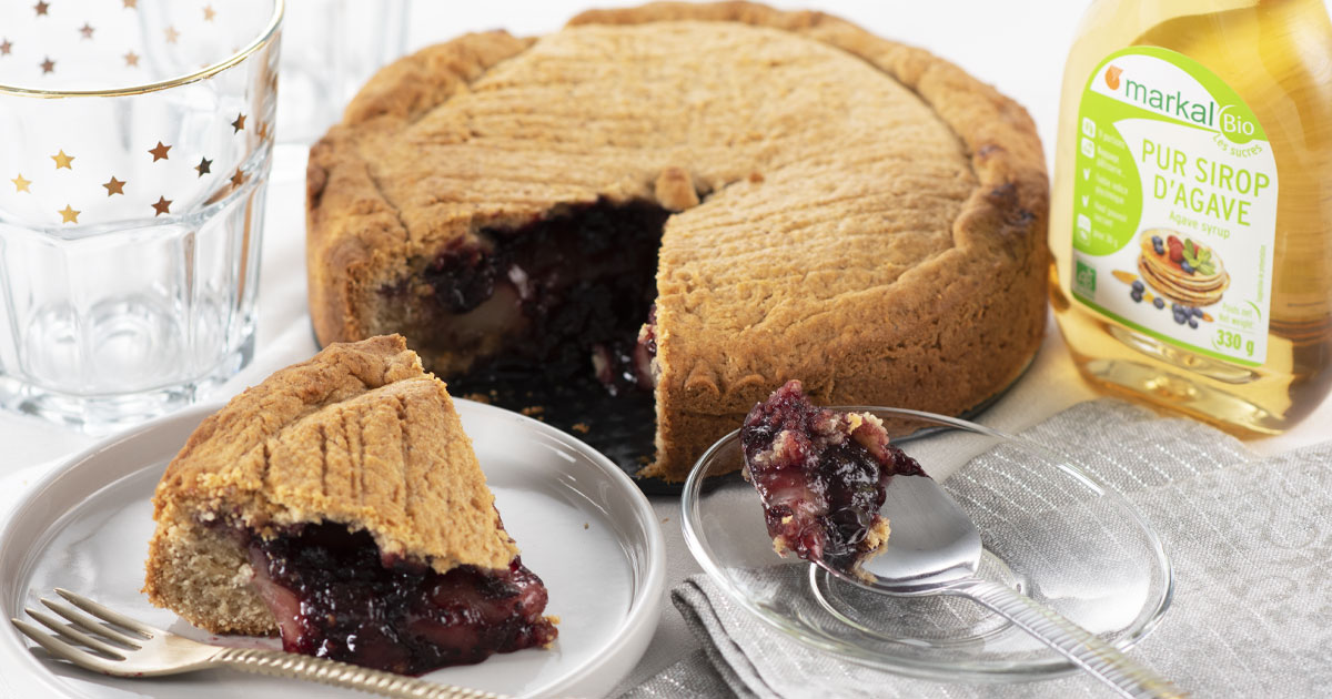 Gâteau basque à la confiture de cassis