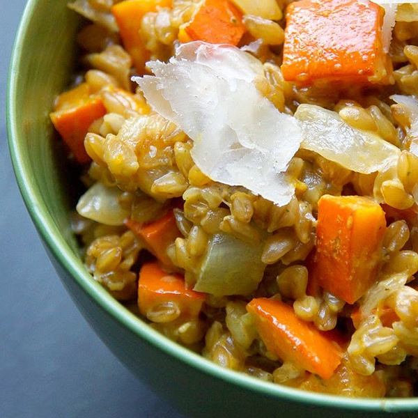 Risotto de petit épeautre au potimarron et parmesan