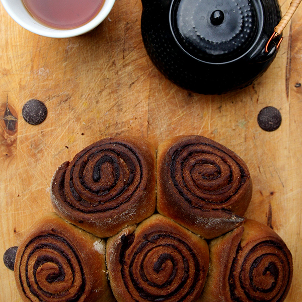 Brioche roulée de Noël chocolat spéculoos