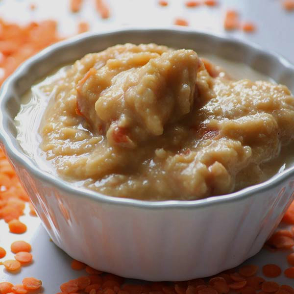 Houmous de lentilles corail au piment d'Espelette et aux tomates séchées