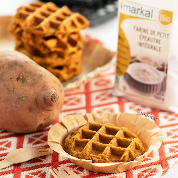 Gaufres liégeoise à la patate douce sans gluten