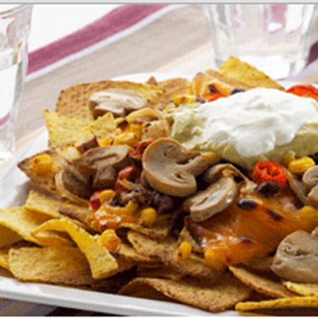 Nachos aux champignons au four