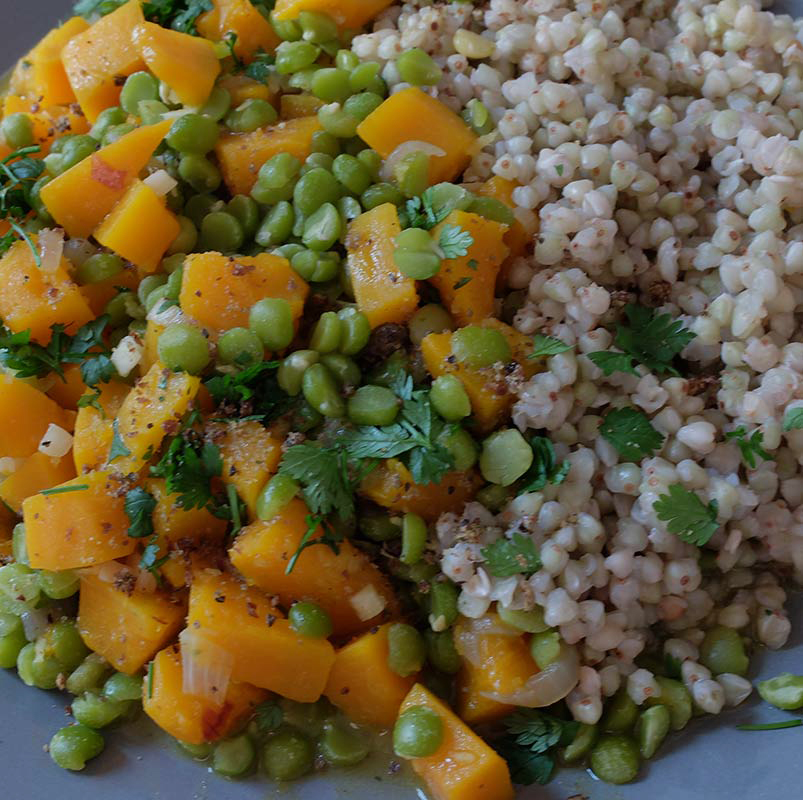 Ragoût de courge épicé aux pois cassés
