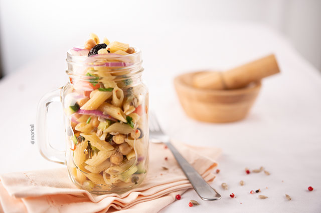 Salade de pâtes en jar