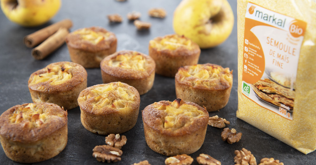 Muffins pomme, cannelle et noix