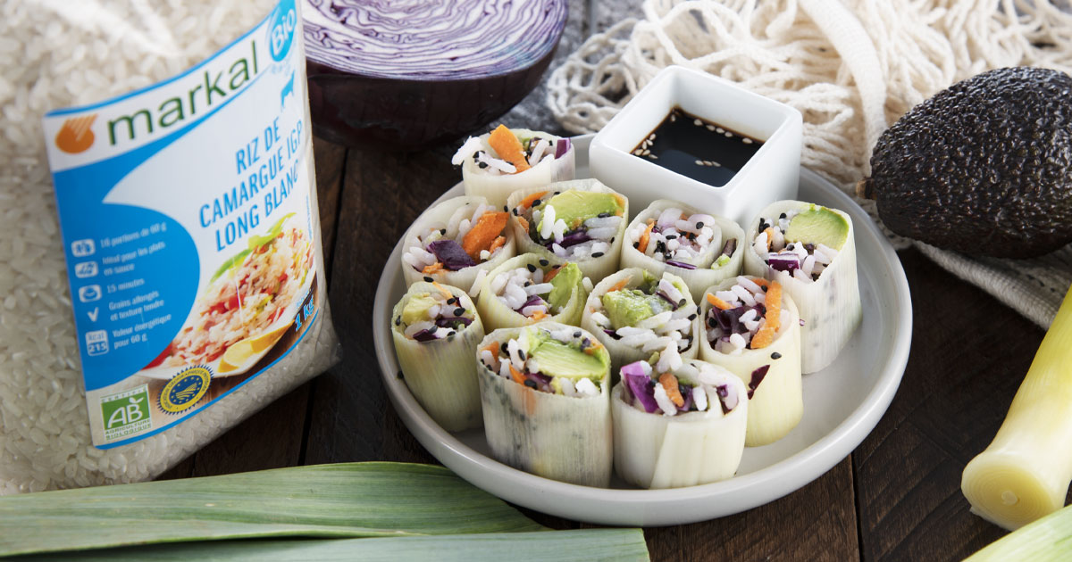 Sushis de légumes au riz de Camargue