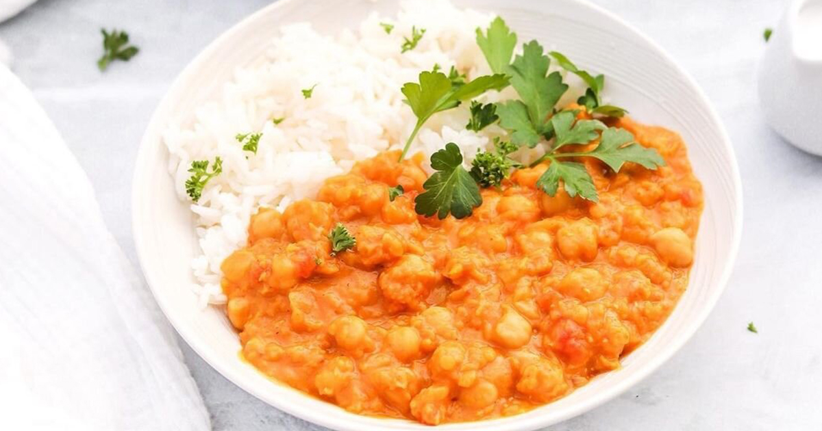 Dahl de lentilles corail et pois chiche au curry