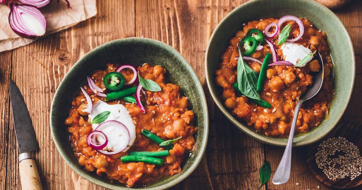 Curry de pois chiches et lentilles corail