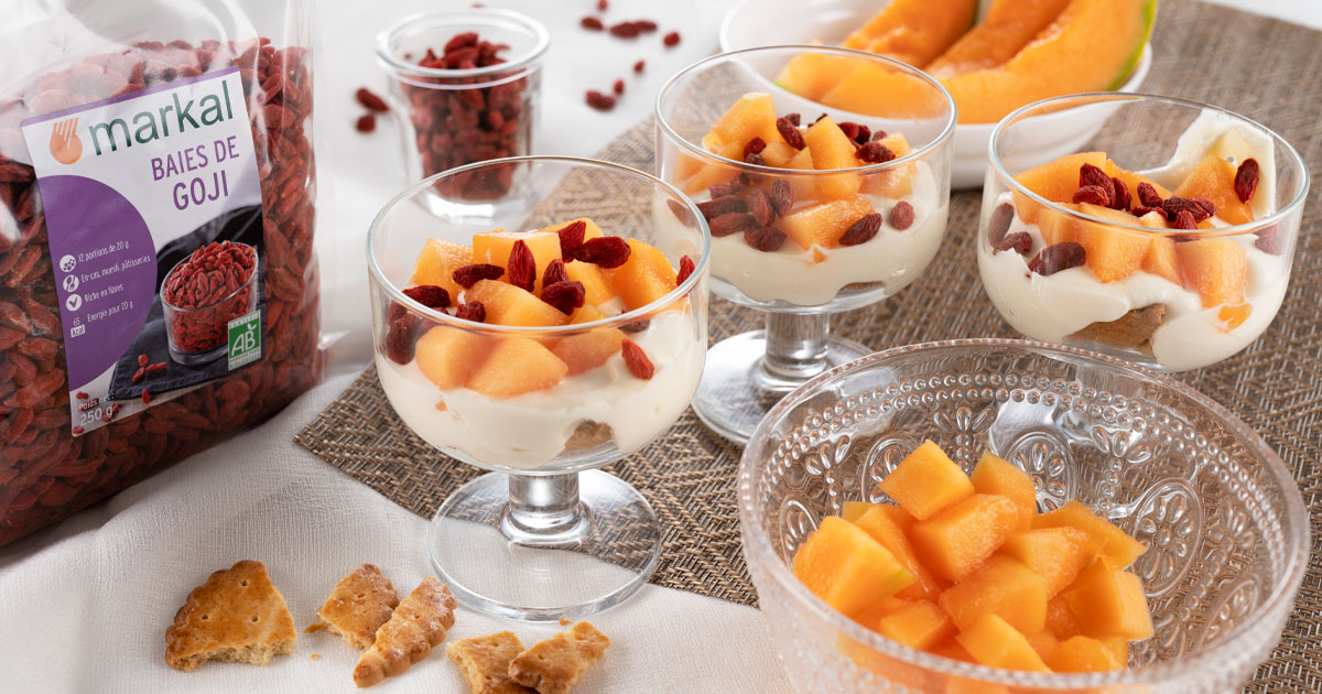 Verrine au melon sans cuisson