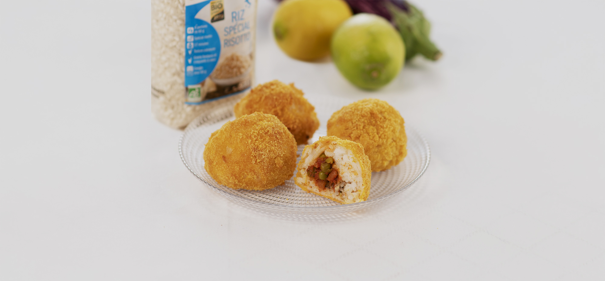 Arancini végétales Aubergines- Petits pois