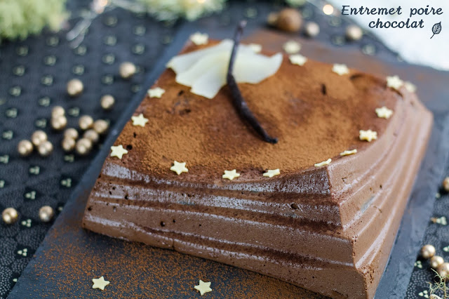 Entremet végétalien poire-chocolat