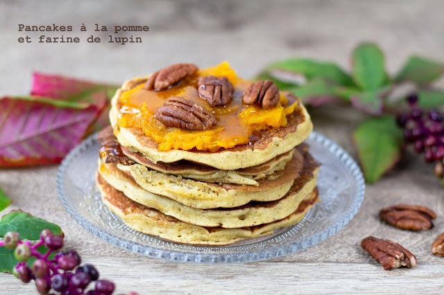 Pancakes à la pomme et farine de lupin