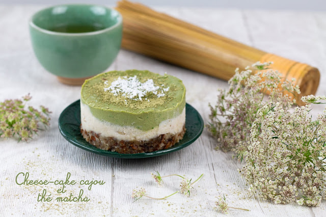 Cheese-cake végétal aux noix de cajou et thé Matcha