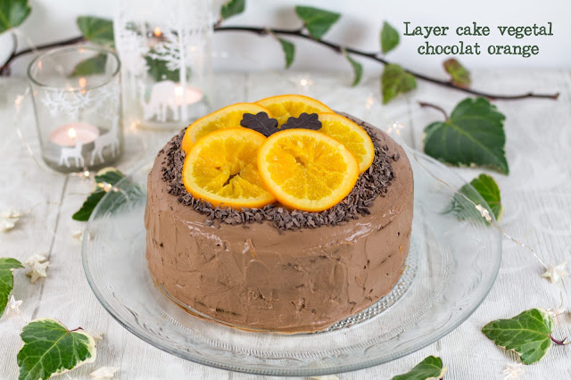 Layer cake sans gluten et végétal chocolat-orange