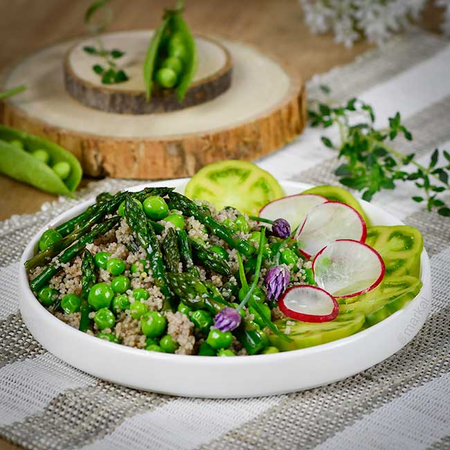 Poêlée de printemps couscous quinoa épeautre