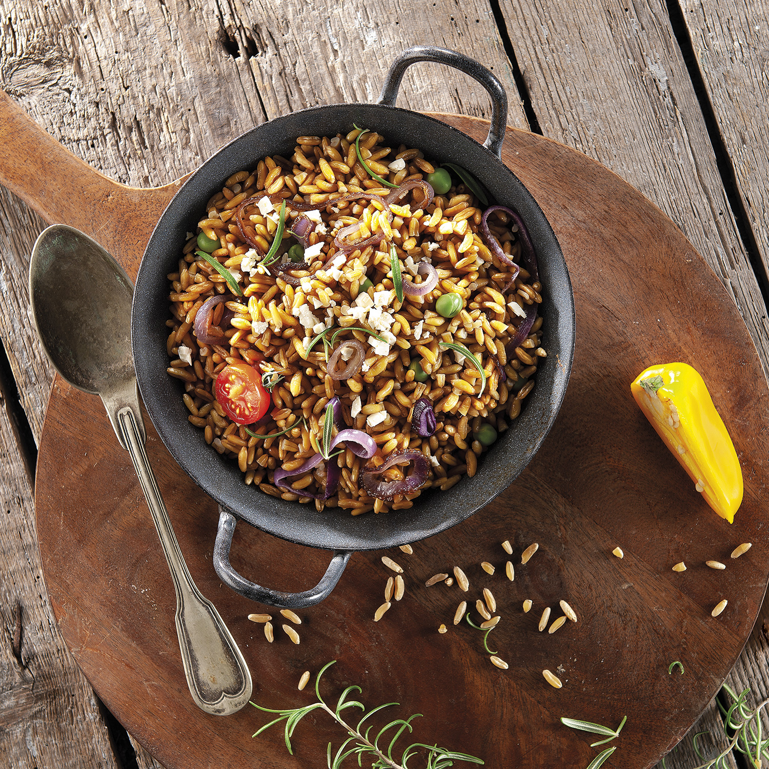 Poêlée blé dur Khorasan aux légumes et feta