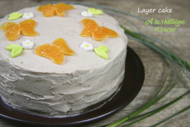 Layer cake à la farine de châtaigne et cacao