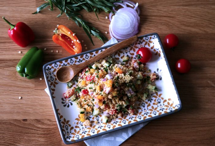 Taboulé au couscous lentilles corail pois chiches