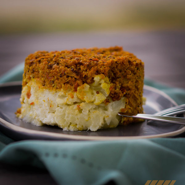 Gratin de chou-fleur au duo de quinoa pimenté